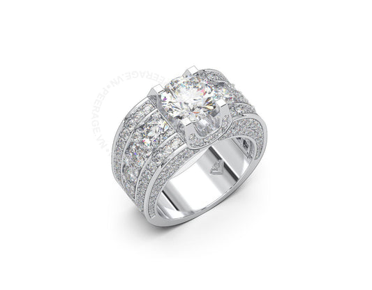 vỏ nhẫn kim cương nam 7 - 8 mm, kim cương tự nhiên 100%, sủi chấu tay